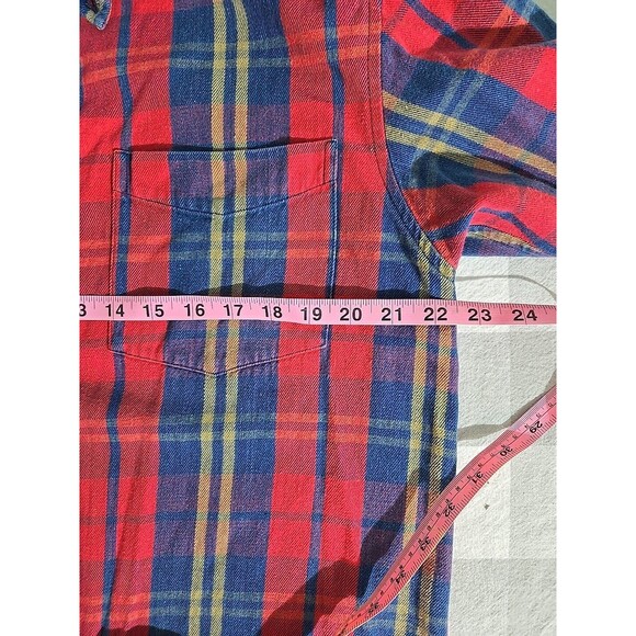 John Ashford Sport Mens Plaid Flannel Button Up Long Sleeve‎ Shirt Medium - Picture 3 of 7